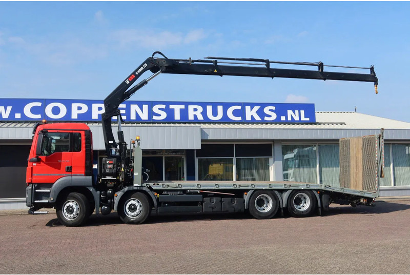 משאית הובלה אוטומטית, משאית מנוף MAN TGS 35.360 8x2 Oprijwagen + HIAB 228 E 3 kraan. Radio grafisch + winch: תמונה 15