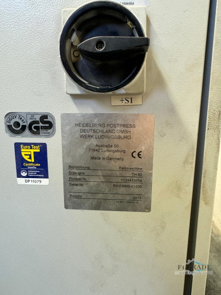 Heidelberg Stahlfolder TH82/6-6 - מכונות קיפול: תמונה 1 Heidelberg Stahlfolder TH82/6-6 - מכונות קיפול: תמונה 1