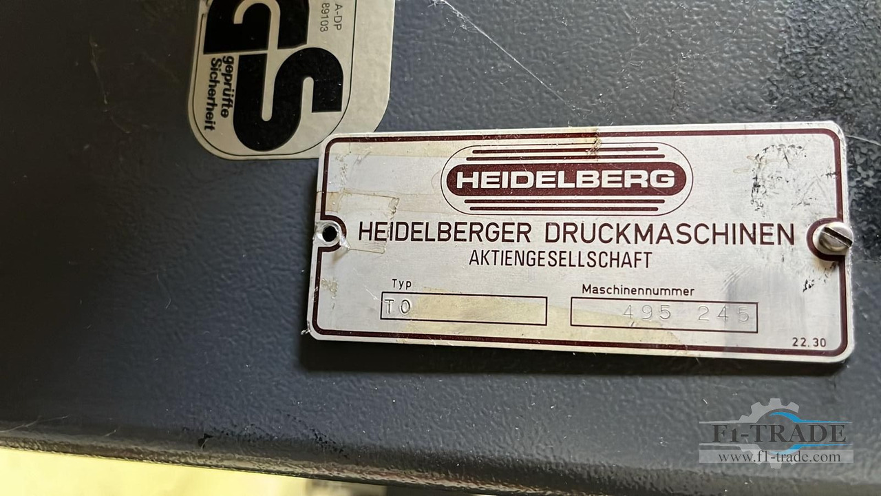 Heidelberg TOK (15Mio.) - מכונת דפוס אופסט: תמונה 5 Heidelberg TOK (15Mio.) - מכונת דפוס אופסט: תמונה 5