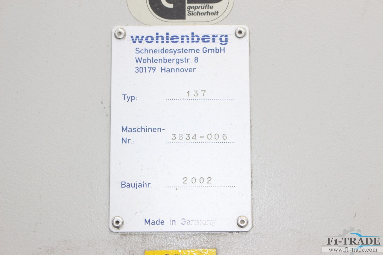 Wohlenberg 137 CUT-Tec - מכונת חיתוך נייר: תמונה 5 Wohlenberg 137 CUT-Tec - מכונת חיתוך נייר: תמונה 5