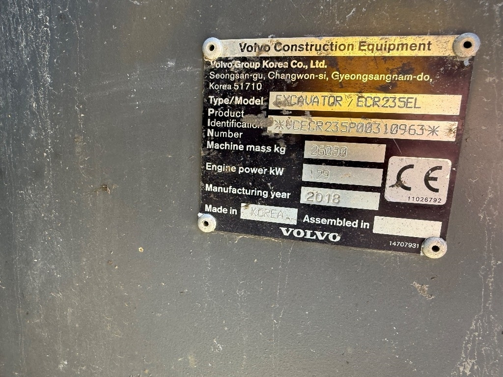 מחפר סורק Volvo ECR 235 EL: תמונה 14