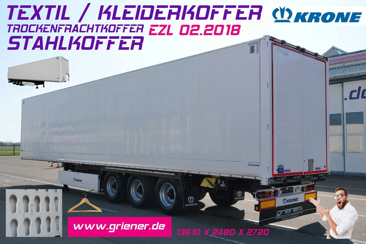 Krone SDK 27 /TEXTIL / KLEIDER / BPW / STAHLKOFFER - סמיטריילר בתיבה סגורה: תמונה 1 Krone SDK 27 /TEXTIL / KLEIDER / BPW / STAHLKOFFER - סמיטריילר בתיבה סגורה: תמונה 1