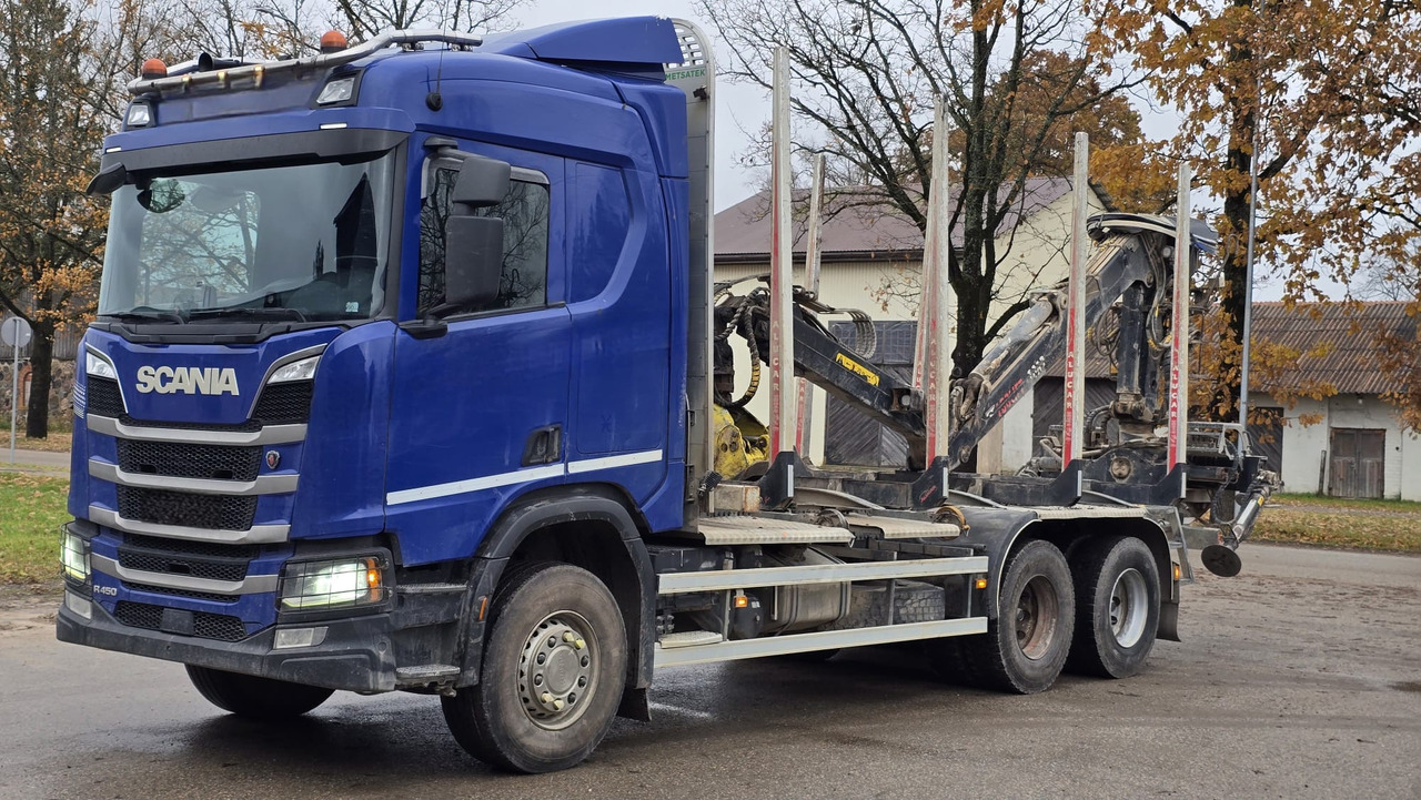 SCANIA R450 - משאית עץ, משאית מנוף: תמונה 1 SCANIA R450 - משאית עץ, משאית מנוף: תמונה 1