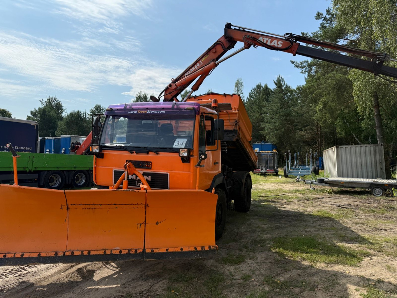 MAN 10.224 Atlas Kran Salzstreuer 4X4 - מזהיר, משאית מנוף: תמונה 1 MAN 10.224 Atlas Kran Salzstreuer 4X4 - מזהיר, משאית מנוף: תמונה 1