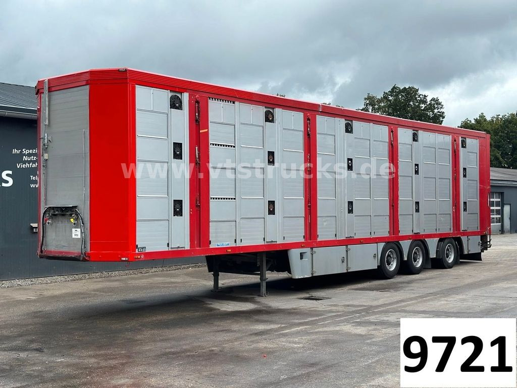 סמיטריילר להובלת בעלי חיים Menke-Janzen 3.Stock Viehauflieger Hubdach,Tränke: תמונה 1