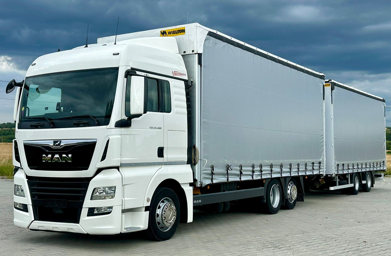 MAN TGX 26.460 / ZESTAW PRZEJAZDOWY / 38 PALET / AUTOMAT / SYPIALKA / PRZYCZEPA WIELTON / 2019 ROK / NISKI PRZEBIEG - משאית וילונות צד: תמונה 1 MAN TGX 26.460 / ZESTAW PRZEJAZDOWY / 38 PALET / AUTOMAT / SYPIALKA / PRZYCZEPA WIELTON / 2019 ROK / NISKI PRZEBIEG - משאית וילונות צד: תמונה 1
