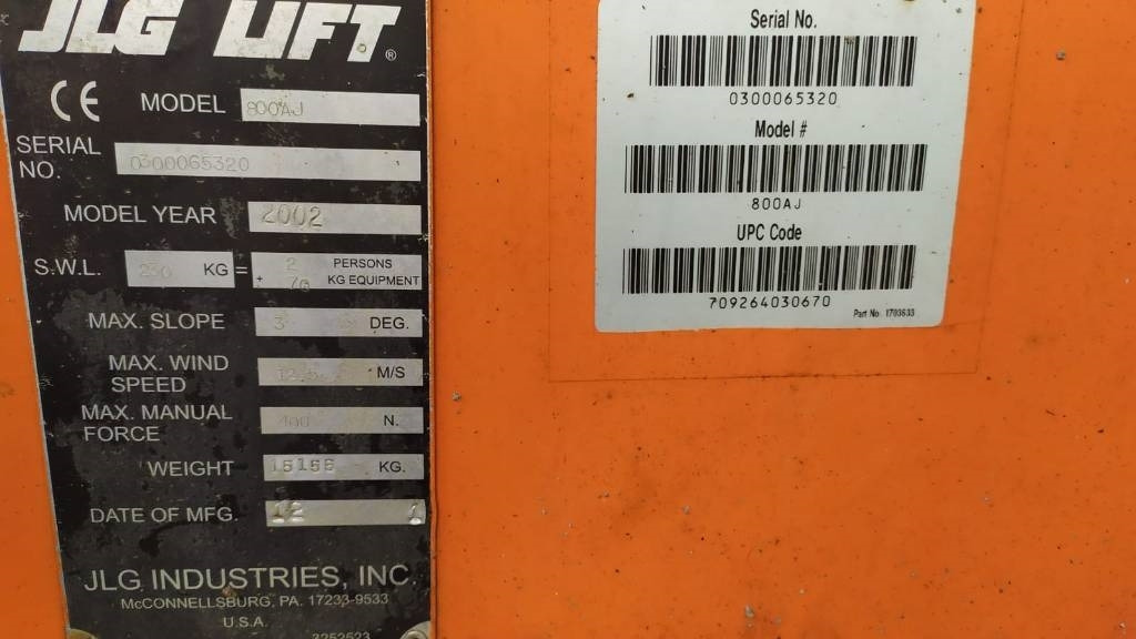 זרוע מרפקי JLG 800 AJ: תמונה 12