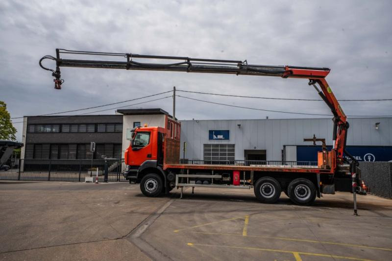 Renault KERAX 380 DXI-6X4+PALFINGER 18 T/m + 4 EXT - משאית צד נופל/ שטוחה, משאית מנוף: תמונה 1 Renault KERAX 380 DXI-6X4+PALFINGER 18 T/m + 4 EXT - משאית צד נופל/ שטוחה, משאית מנוף: תמונה 1