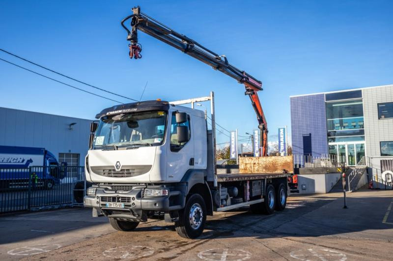 Renault KERAX 380 DXI+E5+PK18TM/3EXT - משאית צד נופל/ שטוחה, משאית מנוף: תמונה 1 Renault KERAX 380 DXI+E5+PK18TM/3EXT - משאית צד נופל/ שטוחה, משאית מנוף: תמונה 1