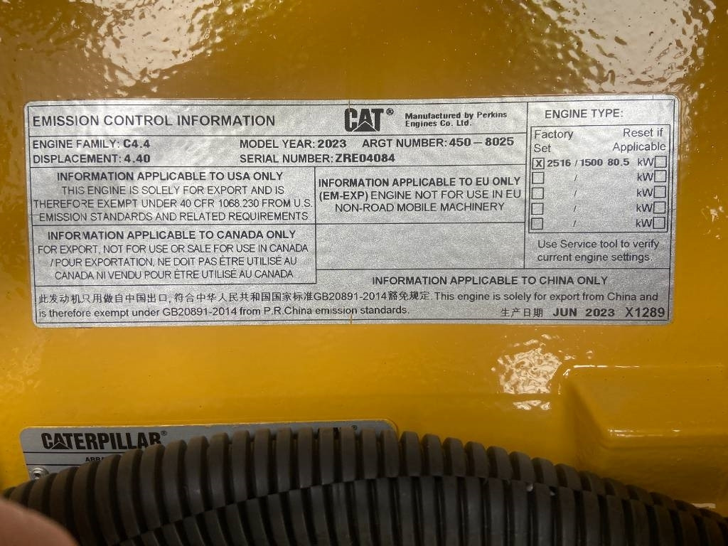 חָדָשׁ ערכת גנרטורים CAT DE88GC - 88 kVA Stand-by Generator Set - DPX-18207: תמונה 10