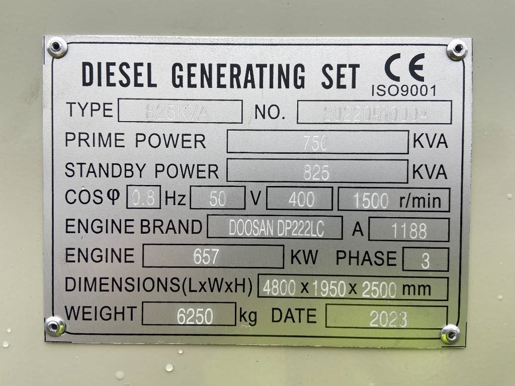 Doosan DP222LC - 825 kVA Generator - DPX-19858 - ערכת גנרטורים: תמונה 4 Doosan DP222LC - 825 kVA Generator - DPX-19858 - ערכת גנרטורים: תמונה 4