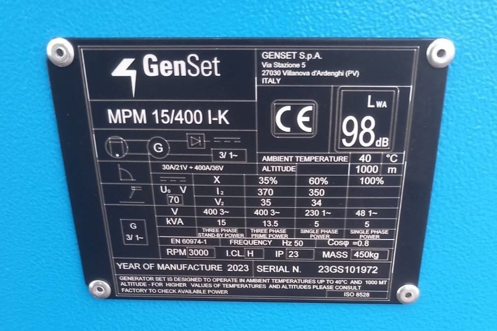 Genset MPM 15/400 I-K - Welding Genset - DPX-35500 - ערכת גנרטורים: תמונה 4 Genset MPM 15/400 I-K - Welding Genset - DPX-35500 - ערכת גנרטורים: תמונה 4