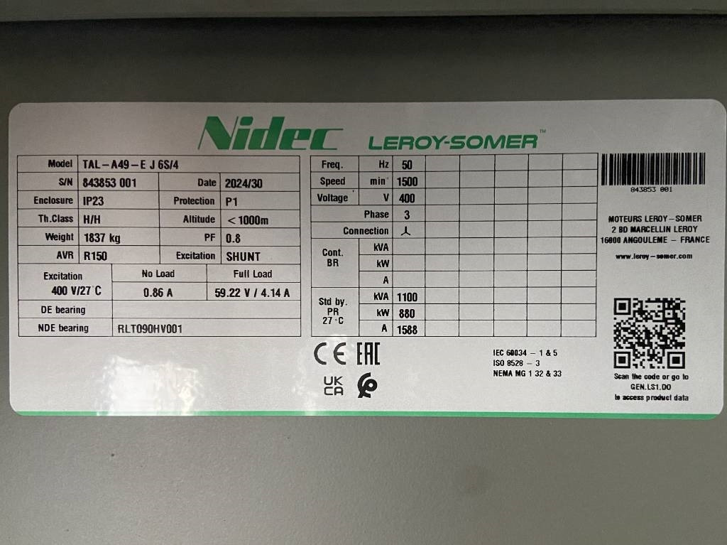 חָדָשׁ ערכת גנרטורים Perkins 4008TAG2A - 1100 kVA Generator - DPX-19820: תמונה 14