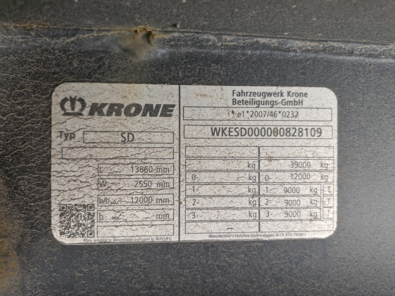 KRONE SD FIRANA - קרון נגרר עם וילונות צד: תמונה 4 KRONE SD FIRANA - קרון נגרר עם וילונות צד: תמונה 4