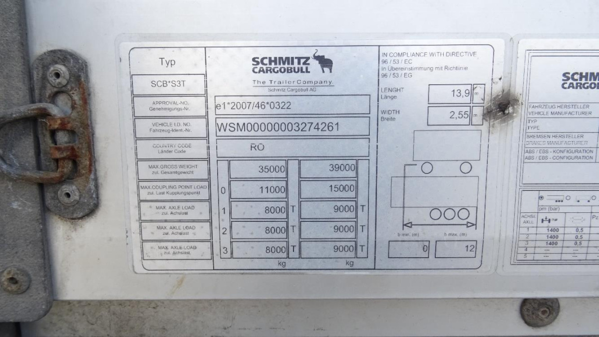 SCHMITZ CARGOBULL FIRANA - קרון נגרר עם וילונות צד: תמונה 3 SCHMITZ CARGOBULL FIRANA - קרון נגרר עם וילונות צד: תמונה 3