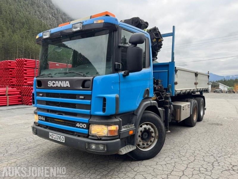 1997 Scania P124 400 kranbil med 3-veis tipp og klype - משאית מנוף: תמונה 2 1997 Scania P124 400 kranbil med 3-veis tipp og klype - משאית מנוף: תמונה 2