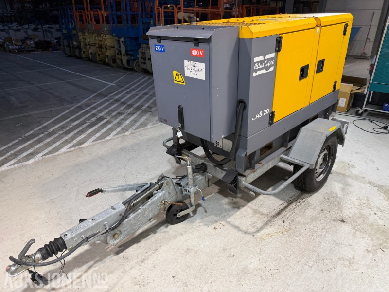 2014 Atlas Copco QAS 20 TR tilhengermontert aggregat - 20 KVA / 16 kW - ציוד בנייה: תמונה 1 2014 Atlas Copco QAS 20 TR tilhengermontert aggregat - 20 KVA / 16 kW - ציוד בנייה: תמונה 1