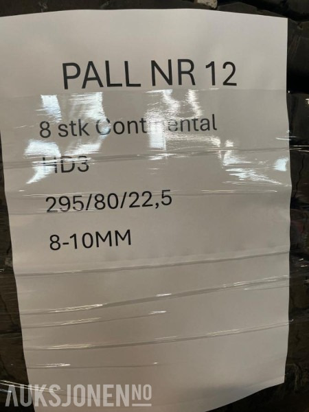 8 stk Continental HD3 lastebildekk 295/80/22,5 - משאית: תמונה 2 8 stk Continental HD3 lastebildekk 295/80/22,5 - משאית: תמונה 2