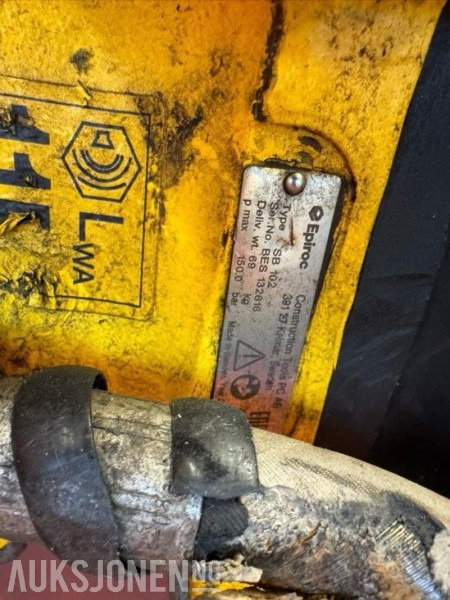 Pigghammer til minigraver Atlas Copco SB 102 / 69 kg / p max 150 bar / feste S30 / 180 modell 2020 - פטיש הידרולי עבור מיני מחפר: תמונה 4 Pigghammer til minigraver Atlas Copco SB 102 / 69 kg / p max 150 bar / feste S30 / 180 modell 2020 - פטיש הידרולי עבור מיני מחפר: תמונה 4