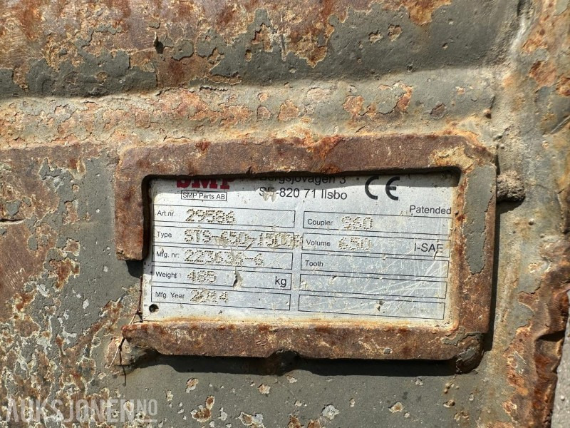 S-60 Fast Pusseskuffe SMP 650 Liter - צרופה עבור מכונת בנייה: תמונה 5 S-60 Fast Pusseskuffe SMP 650 Liter - צרופה עבור מכונת בנייה: תמונה 5