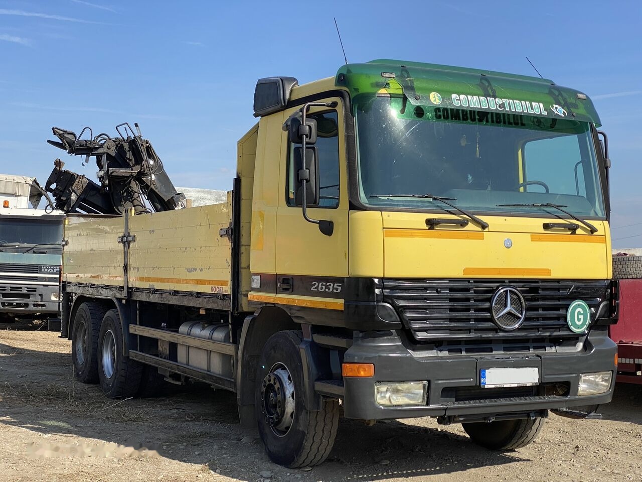 Mercedes-Benz Dropside camion Mercedes-Benz Actros MP1 V6 2635 + KRANE HIAB 17 - משאית מנוף, משאית צד נופל/ שטוחה: תמונה 4 Mercedes-Benz Dropside camion Mercedes-Benz Actros MP1 V6 2635 + KRANE HIAB 17 - משאית מנוף, משאית צד נופל/ שטוחה: תמונה 4