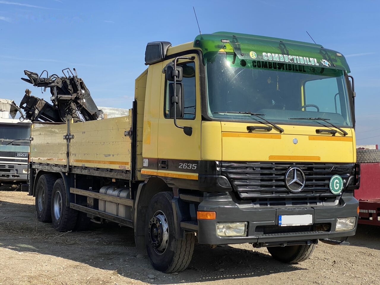 Mercedes-Benz Dropside camion Mercedes-Benz Actros MP1 V6 2635 + KRANE HIAB 17 - משאית מנוף, משאית צד נופל/ שטוחה: תמונה 5 Mercedes-Benz Dropside camion Mercedes-Benz Actros MP1 V6 2635 + KRANE HIAB 17 - משאית מנוף, משאית צד נופל/ שטוחה: תמונה 5