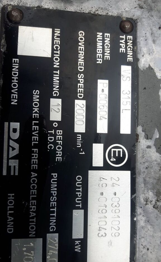 DAF WS 315 L DAF truck - מנוע עבור משאית: תמונה 5 DAF WS 315 L DAF truck - מנוע עבור משאית: תמונה 5