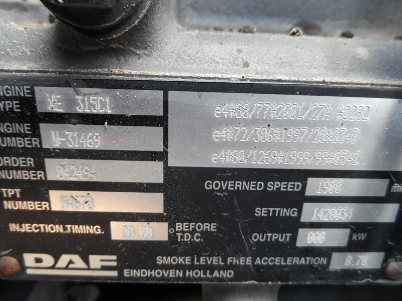 DAF XE315C 430 E3 DAF XF 95 - מנוע עבור משאית: תמונה 4 DAF XE315C 430 E3 DAF XF 95 - מנוע עבור משאית: תמונה 4