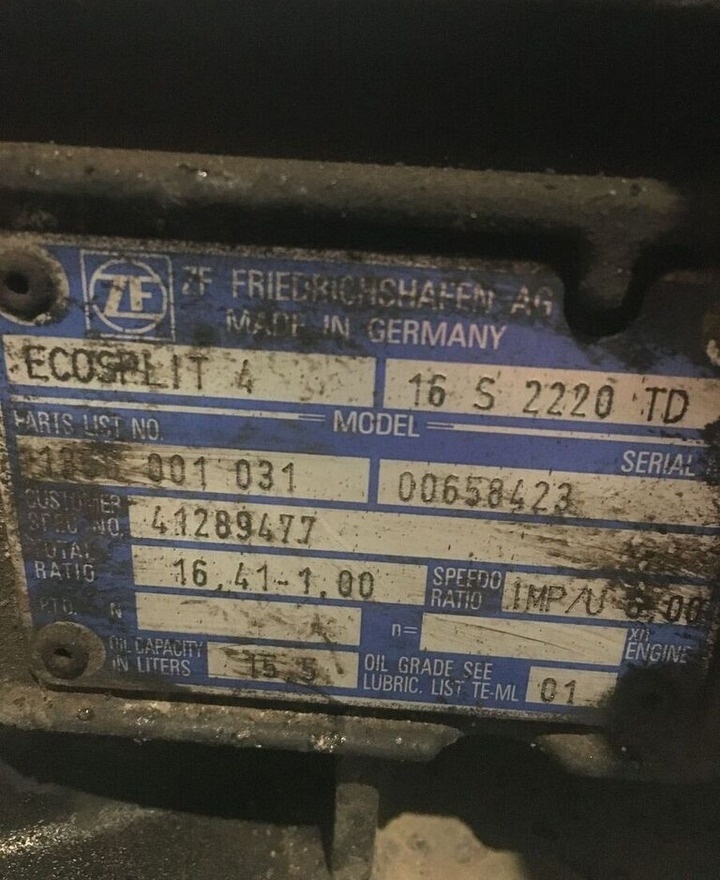ZF Ecosplit 4 16S2220 TD 1356001031 - תיבת הילוכים עבור משאית: תמונה 2 ZF Ecosplit 4 16S2220 TD 1356001031 - תיבת הילוכים עבור משאית: תמונה 2