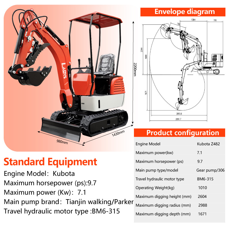 LADYS DY12Pro Mini Excavator CE Certification Kubota Engine(Factory Outlet) Mini Pelle Minibagger Minikoparka Miniexcavadora - מיני מחפר: תמונה 2 LADYS DY12Pro Mini Excavator CE Certification Kubota Engine(Factory Outlet) Mini Pelle Minibagger Minikoparka Miniexcavadora - מיני מחפר: תמונה 2