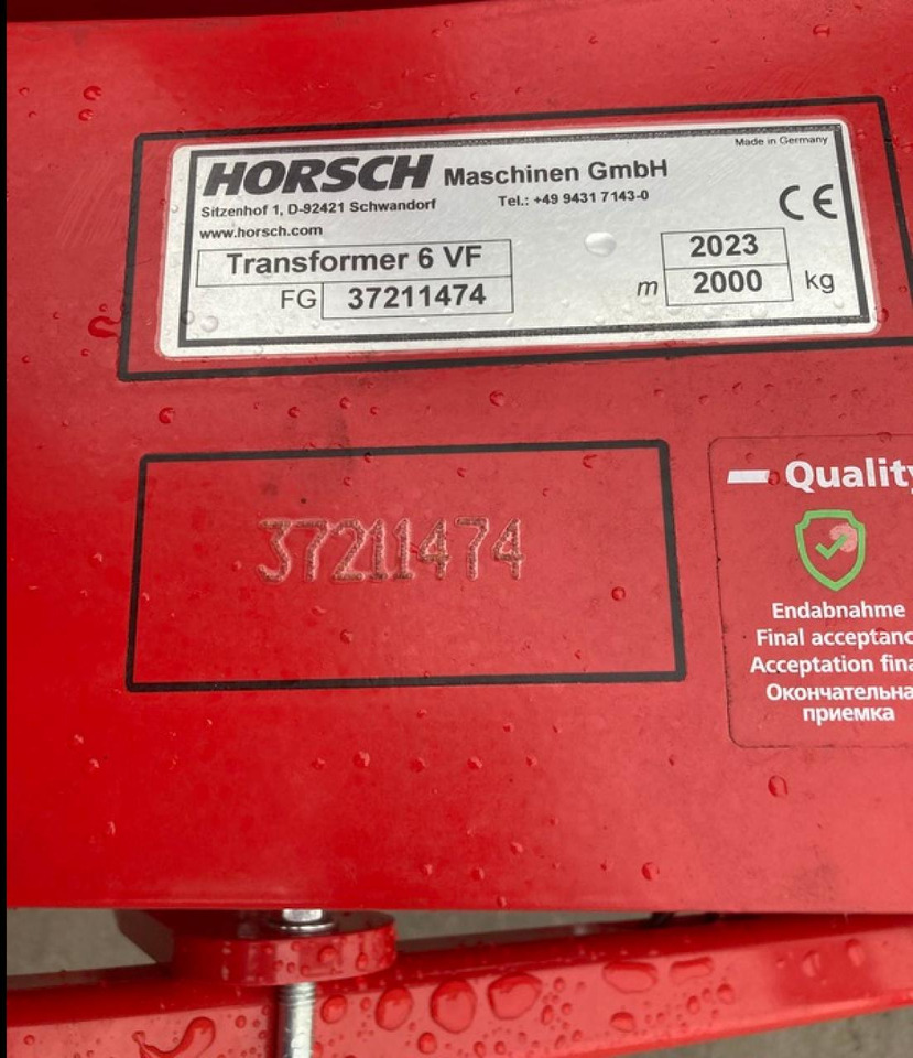 Horsch TRANSFORMER 6 VF - ציוד עיבוד קרקע: תמונה 4 Horsch TRANSFORMER 6 VF - ציוד עיבוד קרקע: תמונה 4