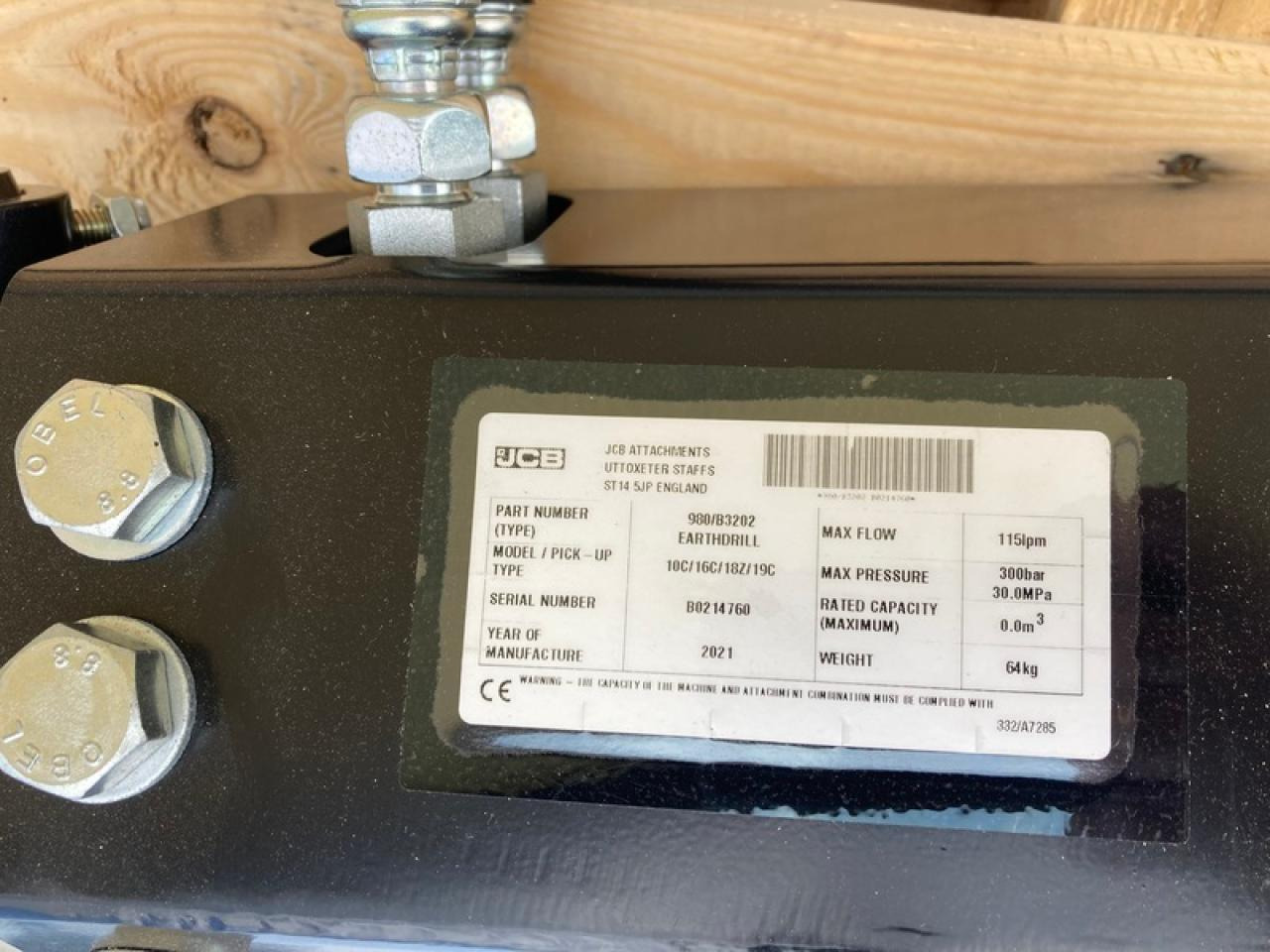 JCB B3202 - אוגר עבור מכונת בנייה: תמונה 2 JCB B3202 - אוגר עבור מכונת בנייה: תמונה 2