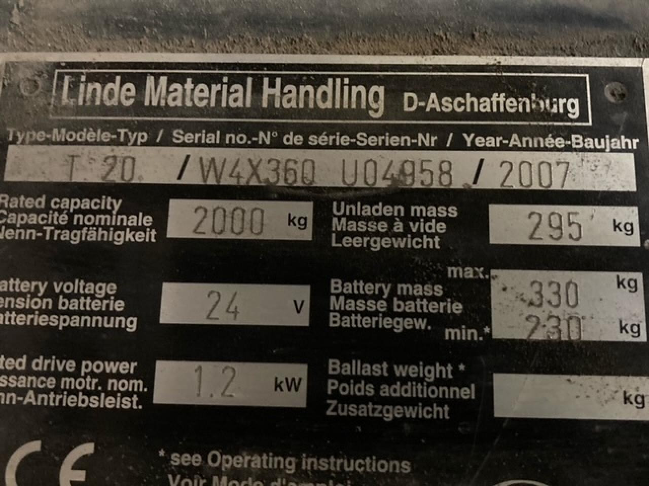 Linde T20 - מלגזה: תמונה 3 Linde T20 - מלגזה: תמונה 3