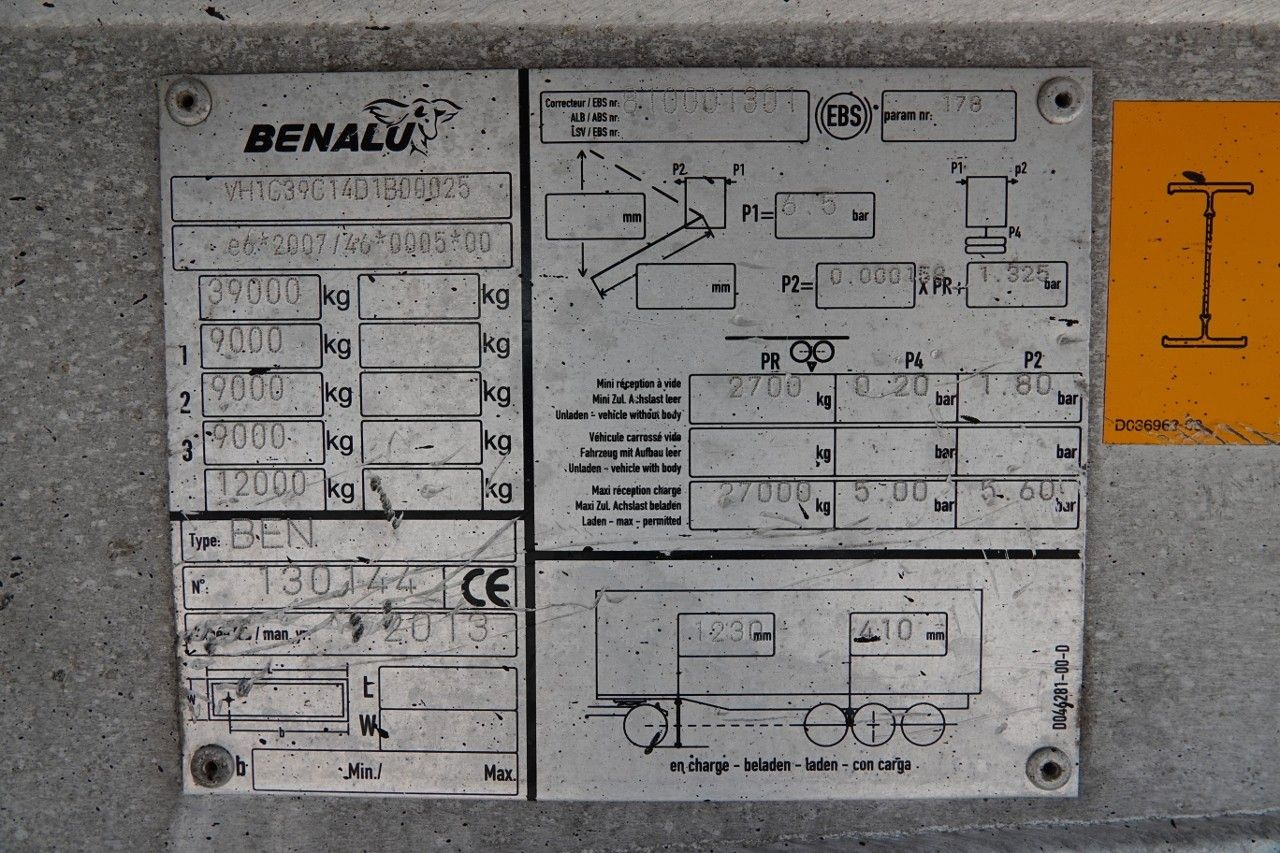 סמיטריילר עם מזהיר Benalu WYWROTKA / 28 m3 / ALUMINIOWA / OŚ PODNOSZONA /: תמונה 19
