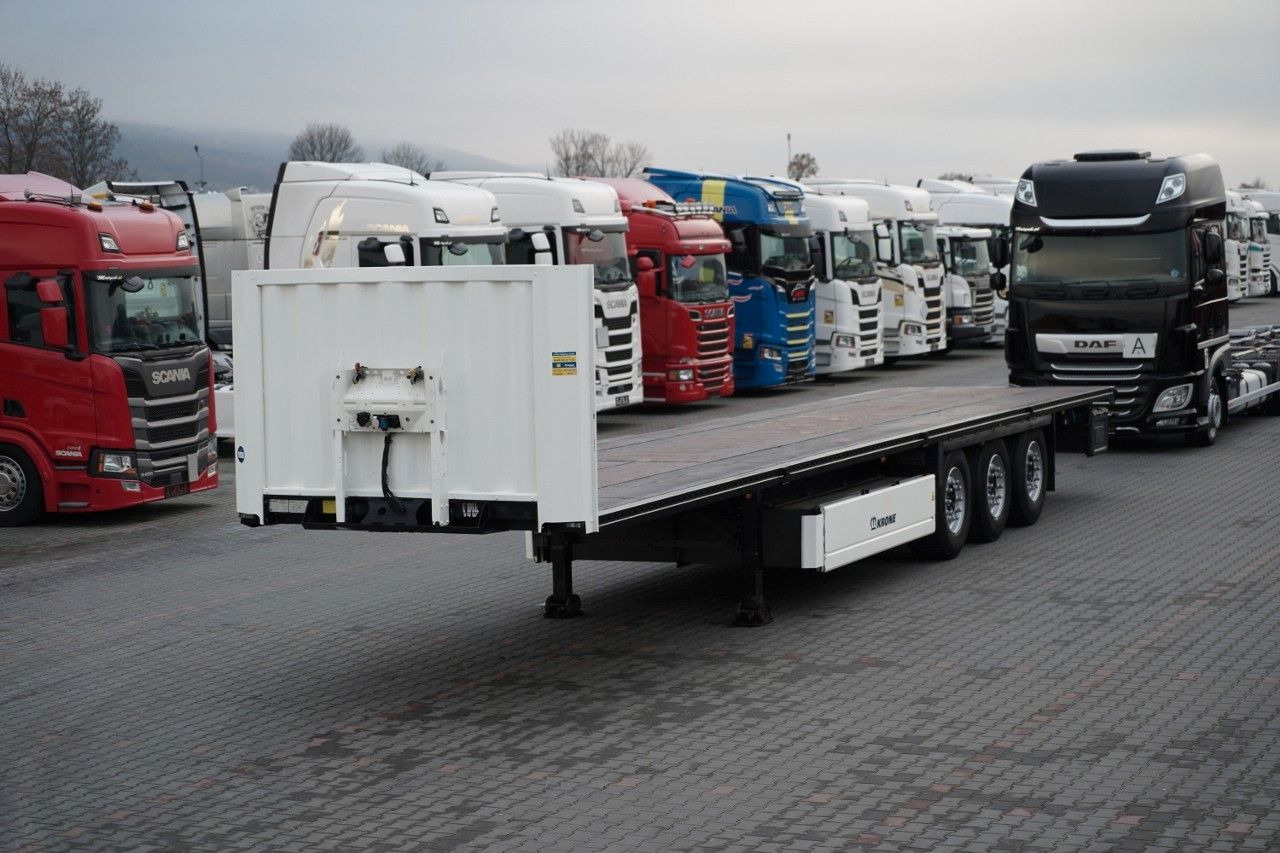 Krone NACZEPA PLATFORMA / OŚ PODNOSZONA / KOSZ NA PAL - סמיטריילר צד נופל/ שטוח: תמונה 1 Krone NACZEPA PLATFORMA / OŚ PODNOSZONA / KOSZ NA PAL - סמיטריילר צד נופל/ שטוח: תמונה 1