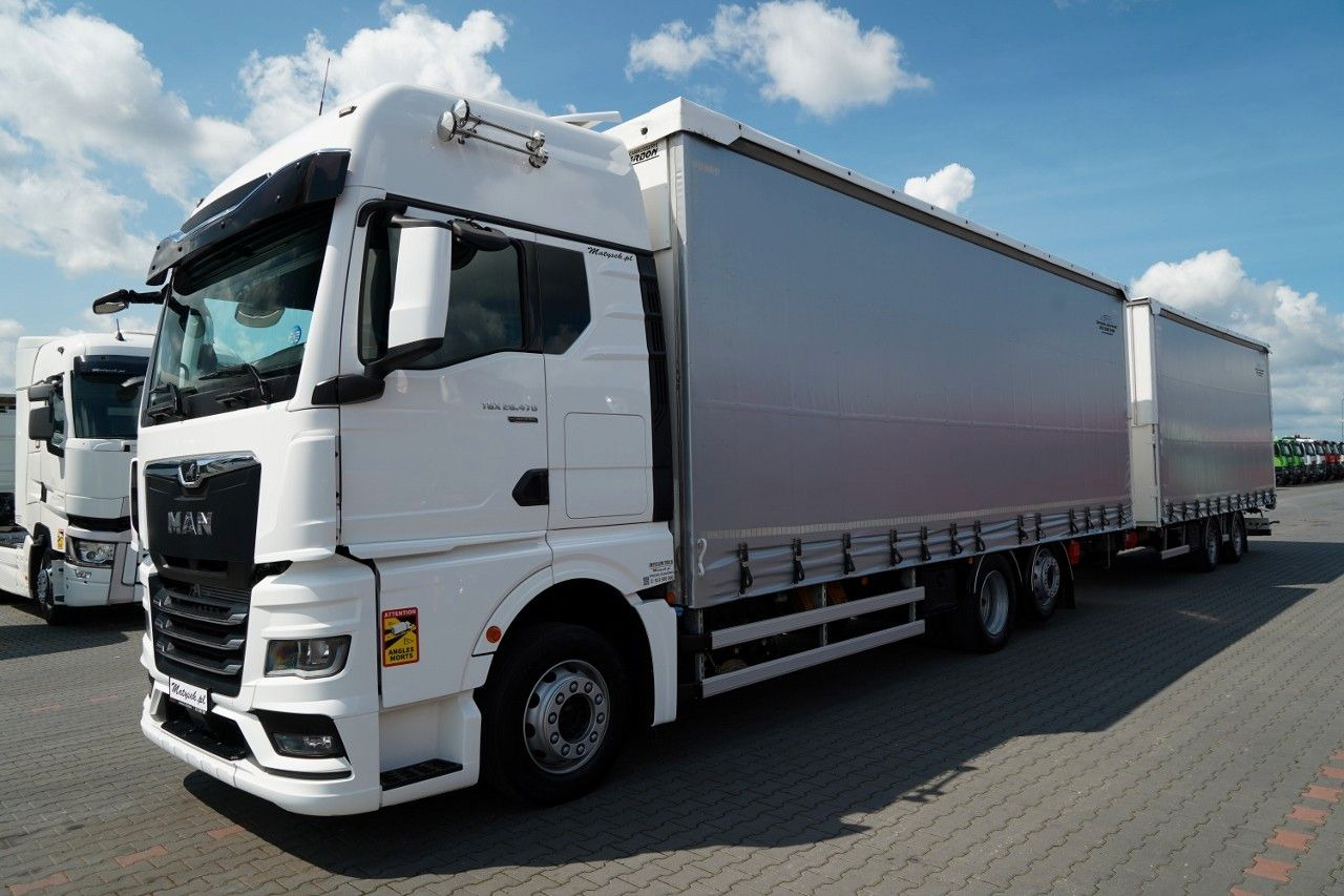 MAN TGX 26.470 / ZESTAW TANDEM 120 M3 / PRZEJAZDOWY - משאית וילונות צד: תמונה 2 MAN TGX 26.470 / ZESTAW TANDEM 120 M3 / PRZEJAZDOWY - משאית וילונות צד: תמונה 2