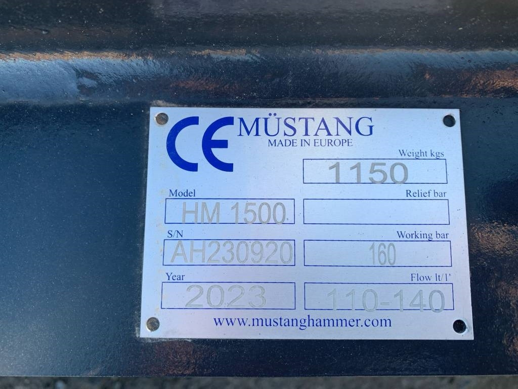 Mustang HM1500 - פטיש הידרולי עבור מכונת בנייה: תמונה 3 Mustang HM1500 - פטיש הידרולי עבור מכונת בנייה: תמונה 3