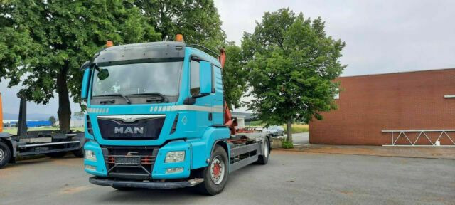 MAN TGS 18.440 Abroller mit Funk +Kran vor. - משאית הרמת וו, משאית מנוף: תמונה 1 MAN TGS 18.440 Abroller mit Funk +Kran vor. - משאית הרמת וו, משאית מנוף: תמונה 1
