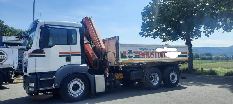 MAN TGS 26.400 Kipper Mit Kran/Funk - משאית צד נופל/ שטוחה, משאית מנוף: תמונה 1 MAN TGS 26.400 Kipper Mit Kran/Funk - משאית צד נופל/ שטוחה, משאית מנוף: תמונה 1