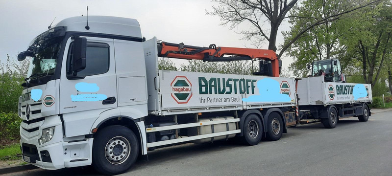 Mercedes-Benz 2545 Actros Pritsche Kran Palfinger PK21001 - משאית צד נופל/ שטוחה, משאית מנוף: תמונה 1 Mercedes-Benz 2545 Actros Pritsche Kran Palfinger PK21001 - משאית צד נופל/ שטוחה, משאית מנוף: תמונה 1