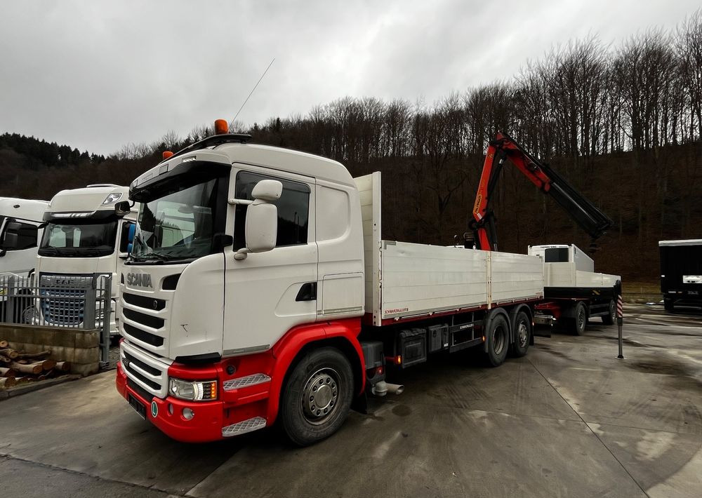 Scania R450 // 2014 // HDS Palfinger 13002 // 6x4 oś skrętna+podnoszona // Przyczepa Schwarzmuller // - משאית צד נופל/ שטוחה: תמונה 1 Scania R450 // 2014 // HDS Palfinger 13002 // 6x4 oś skrętna+podnoszona // Przyczepa Schwarzmuller // - משאית צד נופל/ שטוחה: תמונה 1