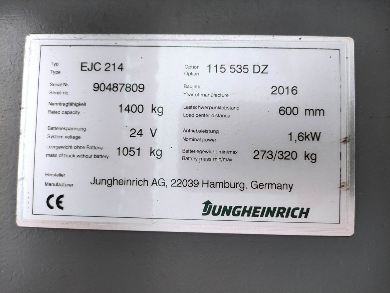 Jungheinrich EJC 214 - מערים: תמונה 5 Jungheinrich EJC 214 - מערים: תמונה 5