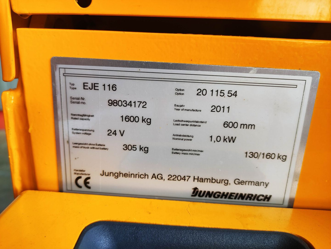 Jungheinrich EJE 116 - משאית משטחים: תמונה 5 Jungheinrich EJE 116 - משאית משטחים: תמונה 5