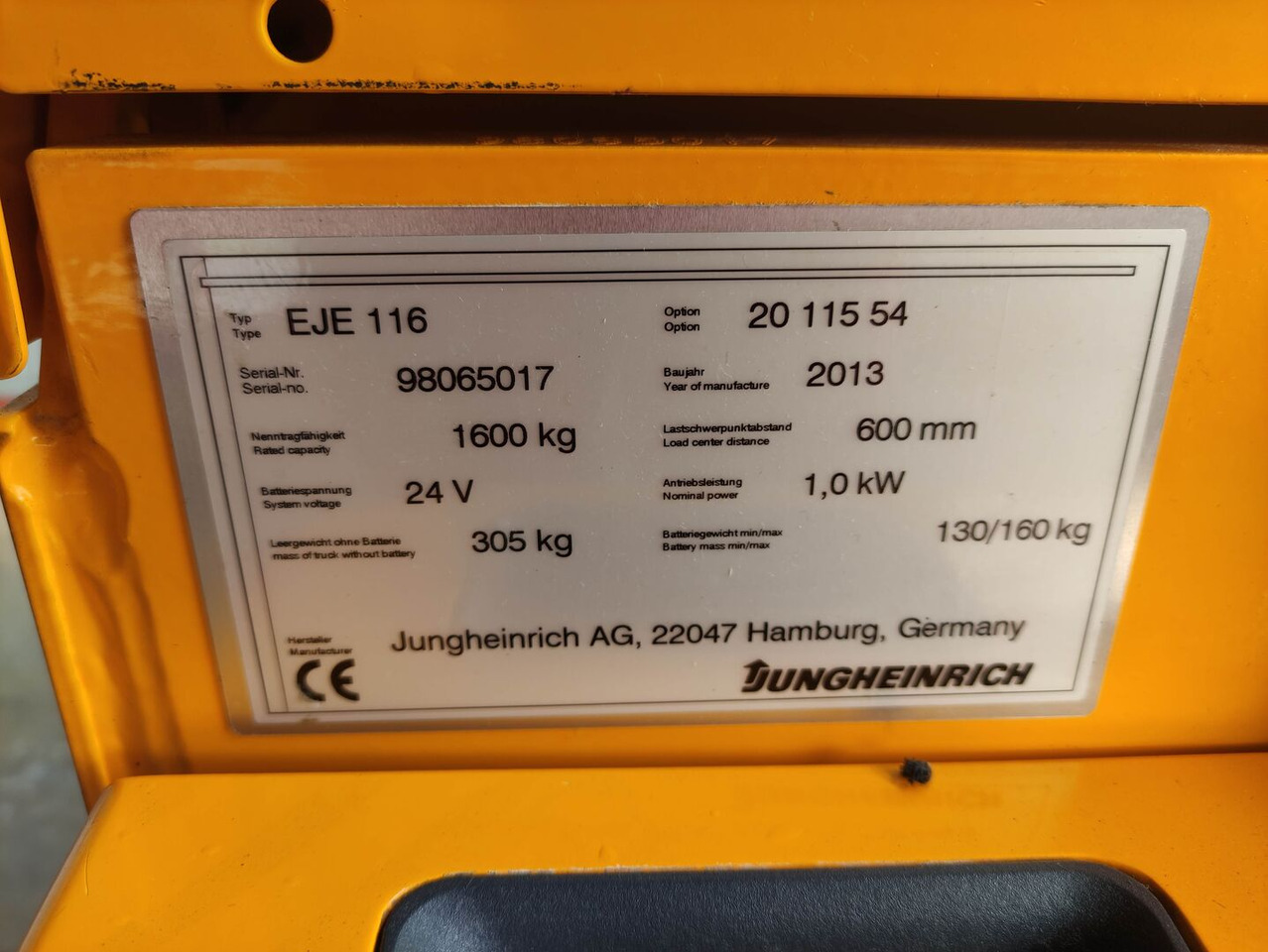 Jungheinrich EJE 116 - משאית משטחים: תמונה 5 Jungheinrich EJE 116 - משאית משטחים: תמונה 5