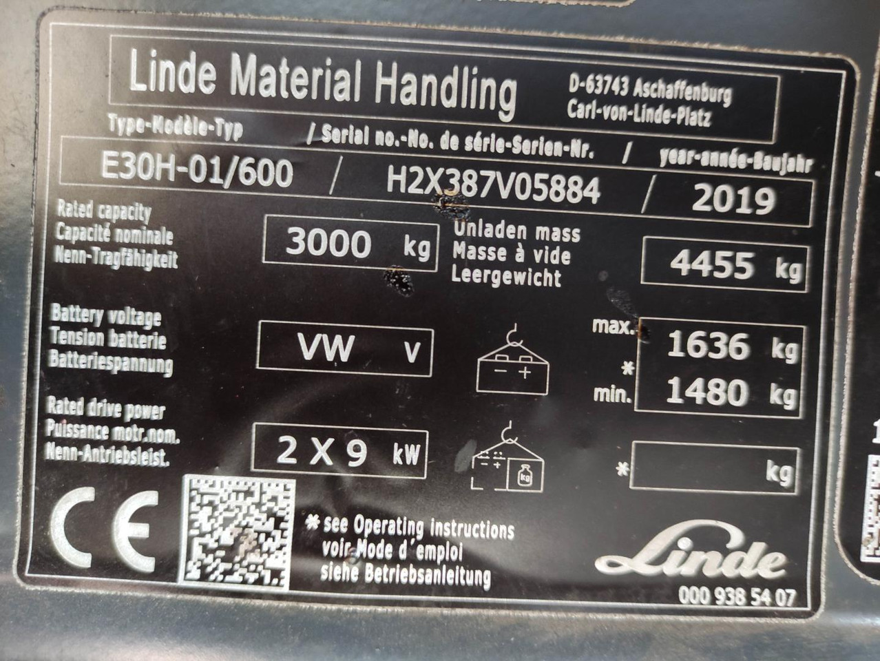 מלגזה חשמלית Linde E30H-01/600-387: תמונה 6