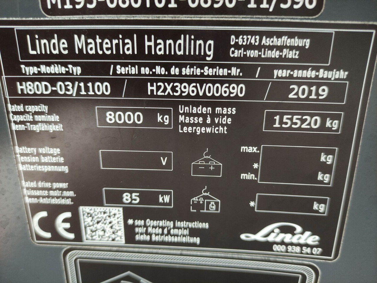 מלגזת סולר Linde H80D-03/1100-396 EVO: תמונה 6