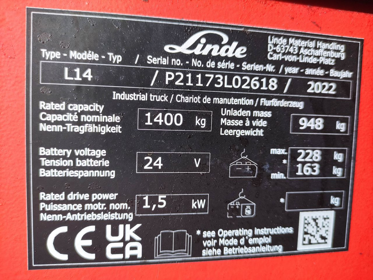 Linde L14i-1173 - מערים: תמונה 5 Linde L14i-1173 - מערים: תמונה 5