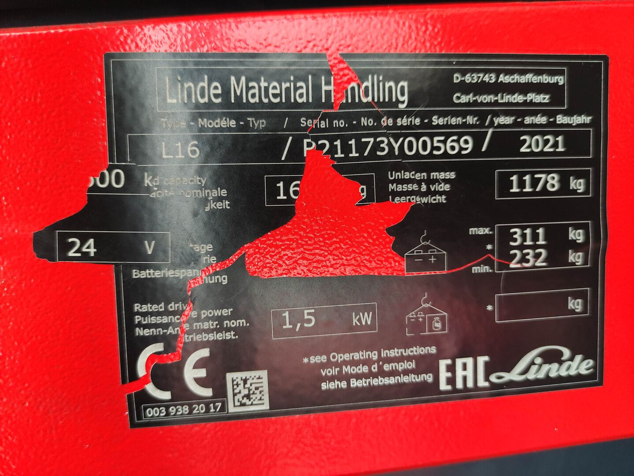 Linde L16i-1173 - מערים: תמונה 5 Linde L16i-1173 - מערים: תמונה 5