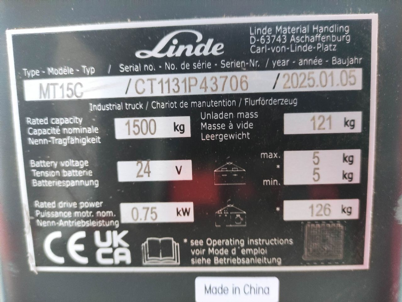 Linde MT15C - משאית משטחים: תמונה 5 Linde MT15C - משאית משטחים: תמונה 5