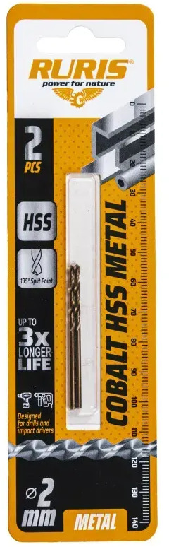 RURIS 2x vrták do železa Kobalt HSS 2mm - ציוד לסדנאות: תמונה 1 RURIS 2x vrták do železa Kobalt HSS 2mm - ציוד לסדנאות: תמונה 1